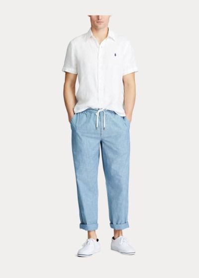 Men's Polo Ralph Lauren Relaxed Fit Chambray Pants | 182497WSX